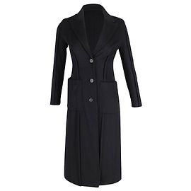 Salvatore Ferragamo Single-Breasted Long Coat in Black Cashmere Black