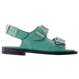 Sandales Western - Ganni - Vert - Cuir Vert