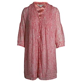 Diane Von Furstenberg-Diane Von Furstenberg Pleated Printed Mini Dress in Pink Silk-Pink