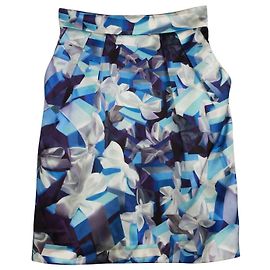 Gonna stampata Mary Katrantzou in seta blu Blu