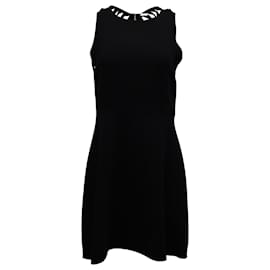 Sandro-Sandro Paris Cut-Out Back Mini Dress in Black Polyester-Black