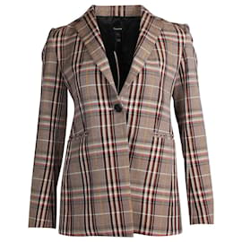 Theory-Theory Power Bexley Plaid Blazer in Brown Wool-Other
