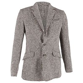 Dolce & Gabbana Einreihige Jacke aus grauer Wolle Grau