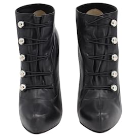 Christian Louboutin-Christian Louboutin Fifre 120 Ankle Boots in Black Nappa Leather-Black