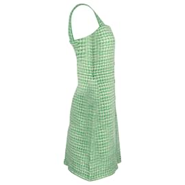 Sandro-Mini robe Sandro Lea en tweed de coton bio vert-Vert