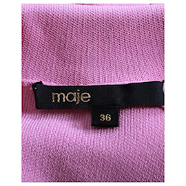 Maje-Maje Radene Braid-Trim Mini Dress in Pink Viscose-Pink