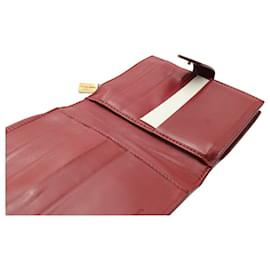 Bottega Veneta-Bottega Veneta Small Bi-Fold Wallet in Red Intrecciato Leather-Red