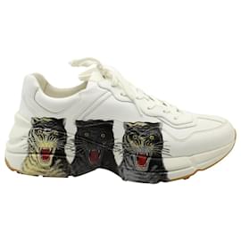 Gucci-Gucci Rhyton Tigers Low Top Sneakers in White Leather-White
