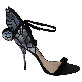 Sophia Webster Sandali Chiara Butterfly in camoscio nero Nero