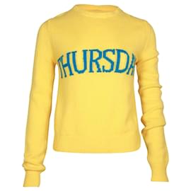 Alberta Ferretti-Alberta Ferretti Thursday Sweater in Yellow Virgin Wool-Yellow