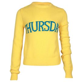 Pull Alberta Ferretti Thursday en Laine Vierge Jaune Jaune
