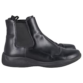 Prada-Prada Toblach Chelsea Boots in Black Leather-Black