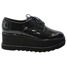 Stuart Weitzman-Zapatos Oxford con plataforma Kent de Stuart Weitzman en charol negro-Negro