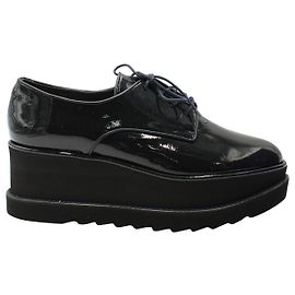 Oxford Stuart Weitzman Kent Platform in vernice nera Nero