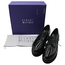 Stuart Weitzman-Stuart Weitzman Kent Platform Oxfords in Black Patent Leather-Black