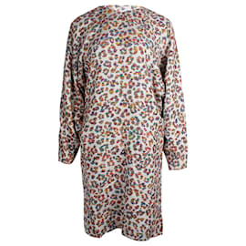 Chloé-Chloe Leopard Print Long Sleeve Dress in Multicolor Animal Print Viscose-Other
