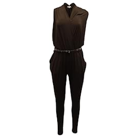 Michael Kors-Michael Michael Kors Draped Jumpsuit in Brown Polyester-Brown