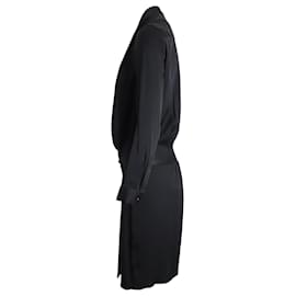 Diane Von Furstenberg-Mini abito Diane Von Furstenberg stile avvolgente in seta nera-Nero