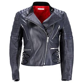 Céline Giacca biker trapuntata Celine in pelle di montone blu navy Blu Blu navy