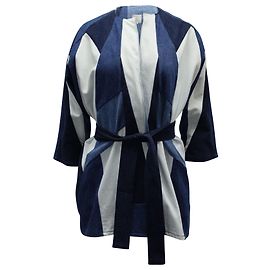 Maje Vadom Patchwork Denim Kimono in cotone blu Blu