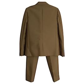 Céline-Celine Blazer and Trouser Suit Set in Brown Polyamide-Brown
