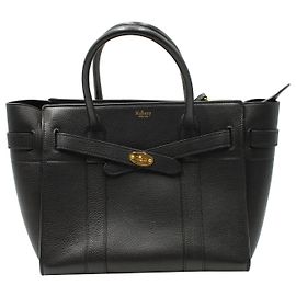 Mulberry com zíper Bayswater em couro granulado clássico preto Preto