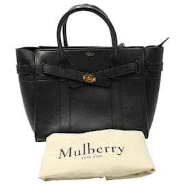 Mulberry-Mulberry Bayswater mit Reißverschluss aus schwarzem, klassisch genarbtem Leder-Schwarz