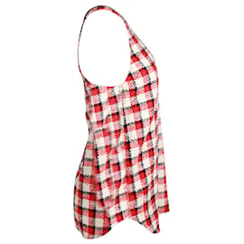 Autre Marque-N °21 Regata xadrez com costas nadador em algodão estampado vermelho-Outro