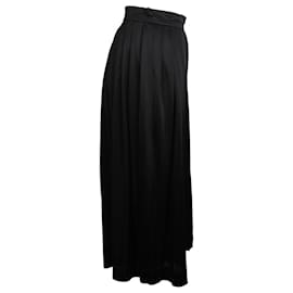 Céline-Calça larga plissada Celine em triacetato preto-Preto