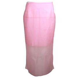 Jupe mi-longue Rejina Pyo en polyuréthane rose Rose