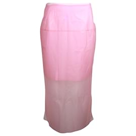 Rejina Pyo-Rejina Pyo Midi Skirt in Pink Polyurethane-Pink
