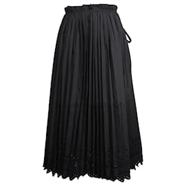 Comme Des Garcons-Comme Des Garcons Pleated Midi Skirt in Black Polyester-Black