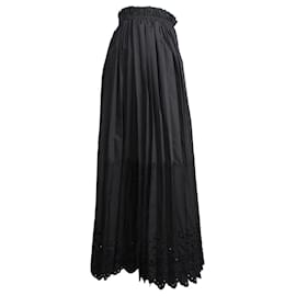 Comme Des Garcons-Comme Des Garcons Pleated Midi Skirt in Black Polyester-Black