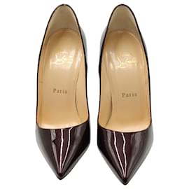 Christian Louboutin-Christian Louboutin So Kate 120 Pumps in Burgundy Patent Leather -Red,Dark red