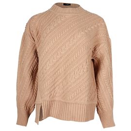 Max Mara Maxmara Weekend-Pullover mit Zopfmuster aus Kamelwolle Gelb Kamel