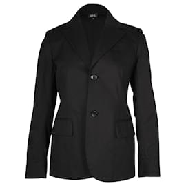 Apc-a.P.C Classic Blazer in Black Cotton Blend-Black