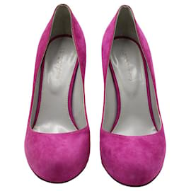 Sergio Rossi-Zapatos de tacón con punta de almendra de Sergio Rossi en ante rosa-Rosa