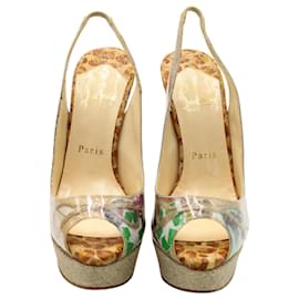 Christian Louboutin-Christian Louboutin Eco Trash 150 High Heel Sandals in Multicolor Leather-Other,Python print