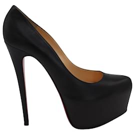 Christian Louboutin-Christian Louboutin Daffodile Platform Pumps in Black Leather -Black