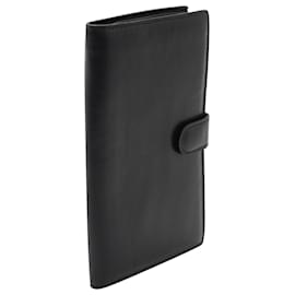 Bottega Veneta-Bottega Veneta Long Bi-Fold Wallet in Black Leather-Black