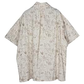 Jacquemus-Jacquemus Moisson Übergroßes Hemd mit Blumendruck aus beiger Baumwolle-Beige