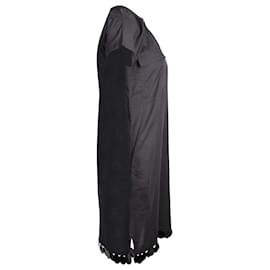 Marni-Marni Robe mi-longue à sequins en coton noir-Noir