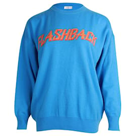 Sandro-Sandro Flashback Print Sweater Top in Blue Cashmere-Blue