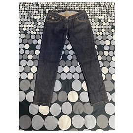 Autre Marque Vaqueros Elisabetta Franchi Corte Recto Azul Algodón Azul Azul marino Azul oscuro