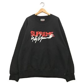 ****SUPREME × YOHJI YAMAMOTO Schwarzes Sweatshirt mit Rundhalsausschnitt Schwarz