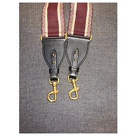 Dior shoulder strap with rings Dark red