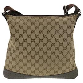 Gucci-GUCCI GG Canvas Shoulder Bag Beige 145857 Auth am4145-Beige