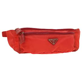 Prada-PRADA Waist Bag Nylon Red Auth 39613-Red
