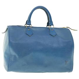 Louis Vuitton-Louis Vuitton Epi Speedy 30 Handtasche Toledo Blau M43005 LV Auth 39413-Andere
