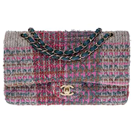 Chanel-Sac CHANEL Timeless/Classique en Tweed Multicolor - 101137-Multicolore